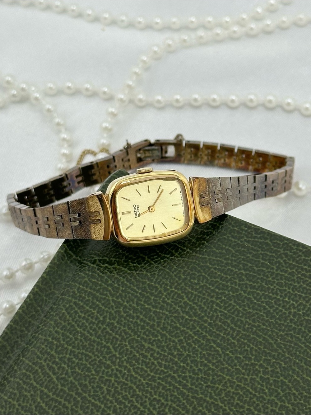 Dainty Gold Square Dial Seiko Watch